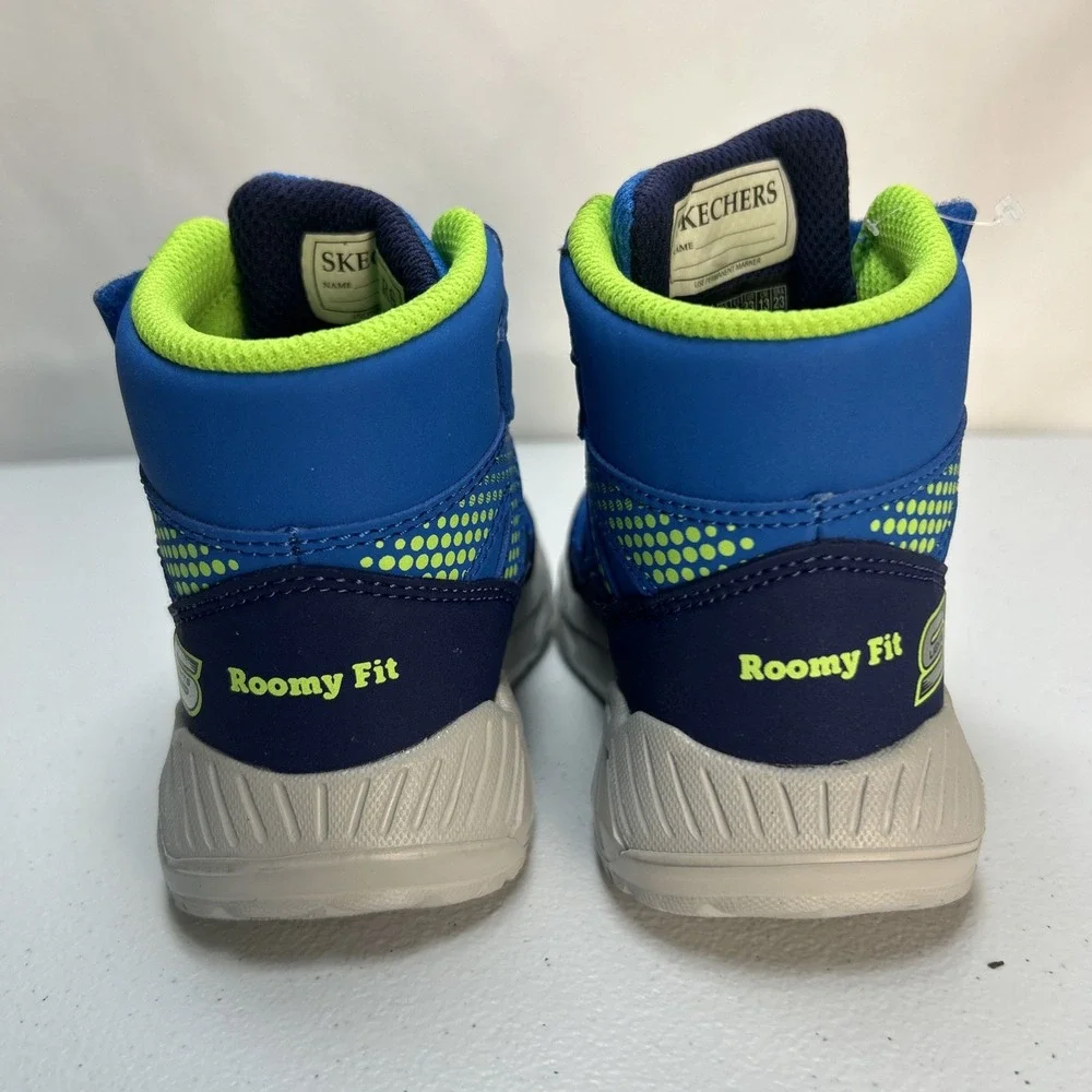 Skechers S-Lights Thunder Squad Toddler Boys Blue Light Up Boots Size 7